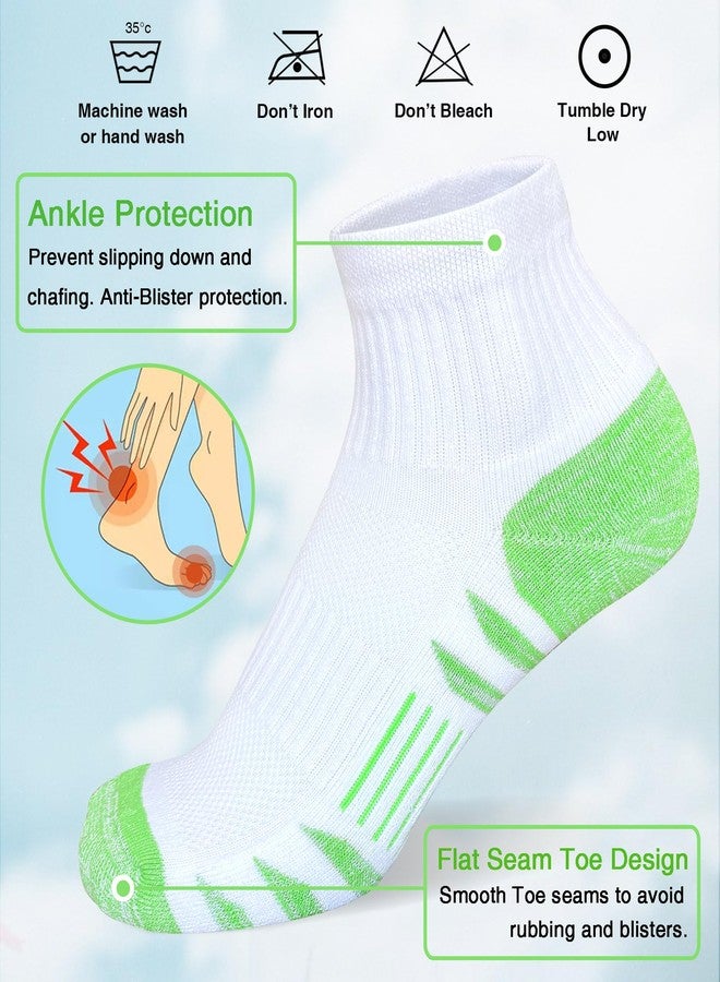 Heyoboy Womens Ankle Anti-blister Thick Cushioned Cotton Wicking Hiking Athletic Running Socks 5 Pairs - Image 3